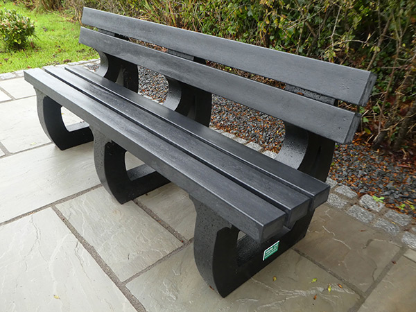 Recycled plastic colne 4 seater bench by kedel 