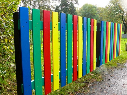 Multicoloured Fence Pales  Recycled Plastic Wood