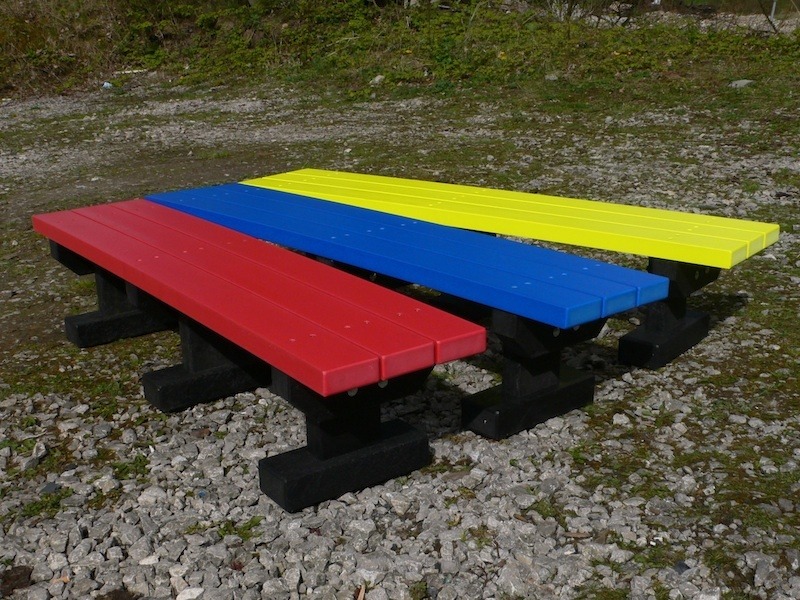 Recycled Plastic Bench  2 Seater Junior Multicoloured Tees Bench