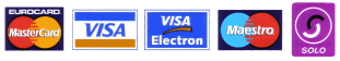 MasterCard, Visa, Visa Electron, Maestro, Solo