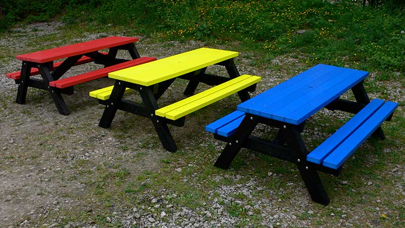 Recycled Plastic Picnic Table Ribble Rainbow Kedel