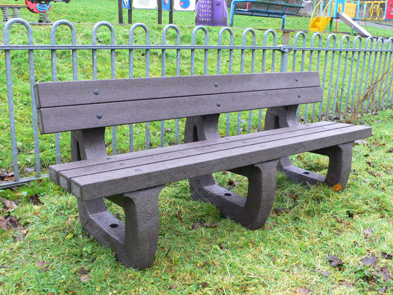 Recycled Plastic 4 Seater Colne Bench in Brown from Kedel