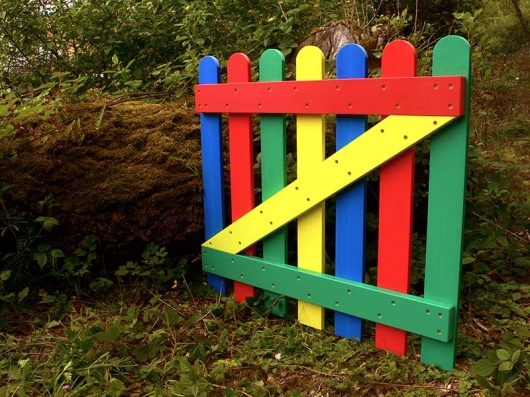 Multicoloured Plastic Wood Picket Gate | Recycled Plastic